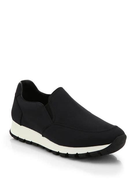 prada perforated slip on sneaker|Prada slip on sneakers men.